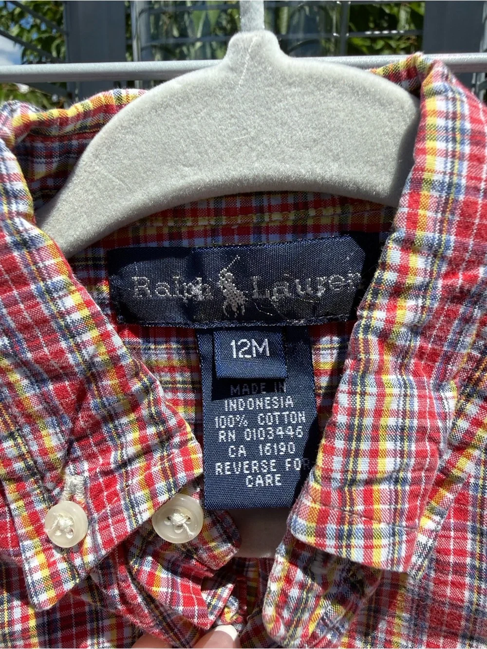 Ralph Lauren Boys Red Multicolor Plaid Button-Down Shirt